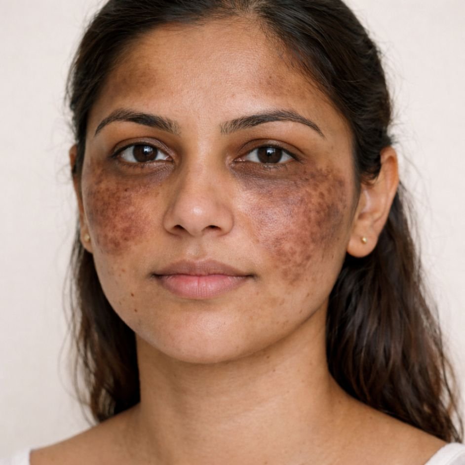 Melasma Treatment Success Before After - 6 Laser Toning Sessions Ranchi