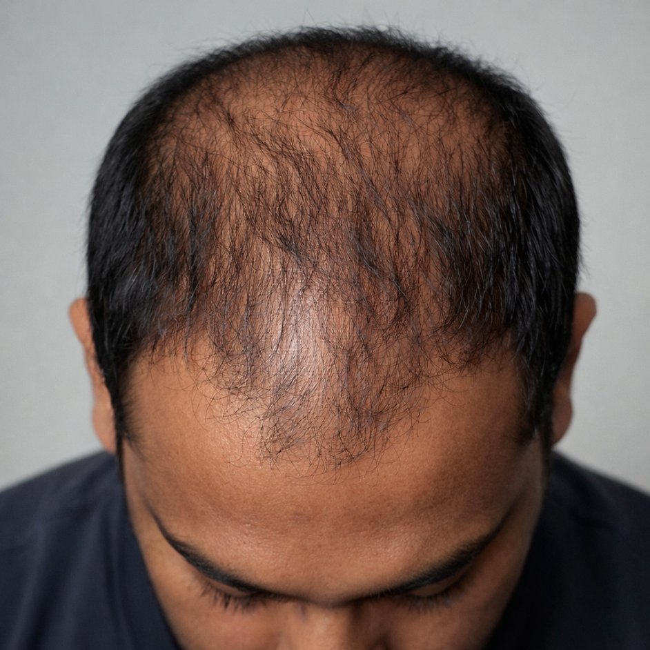 Male Pattern Baldness PRP Results Before After - 6 Months Treatment Ranchi