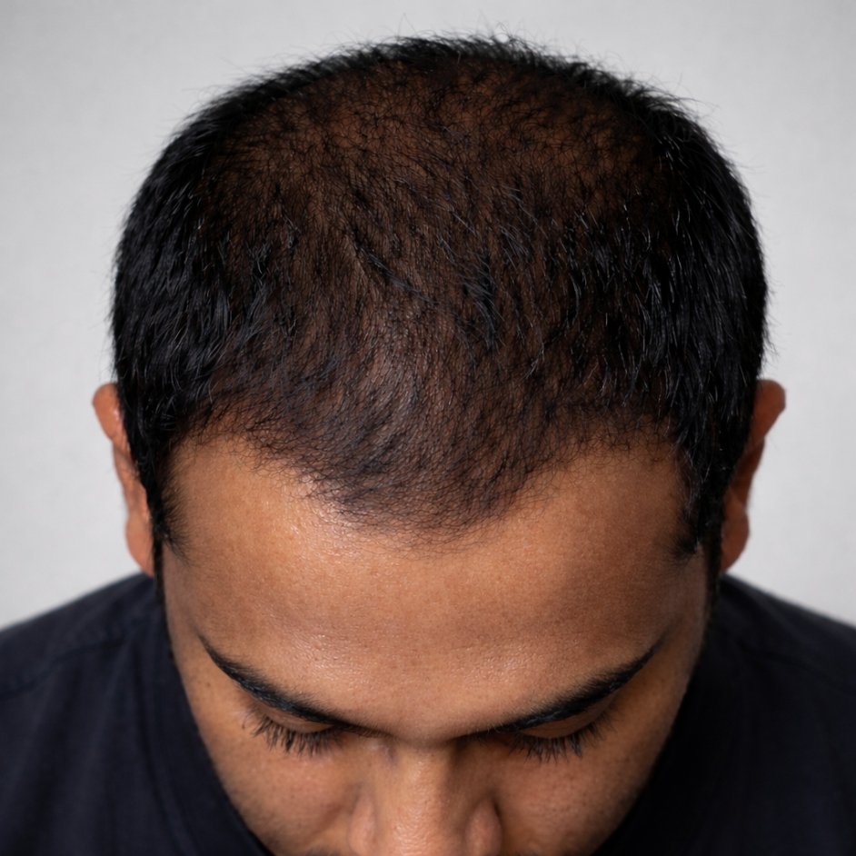 Alopecia Areata PRP Regrowth Before After - 4 Months Therapy